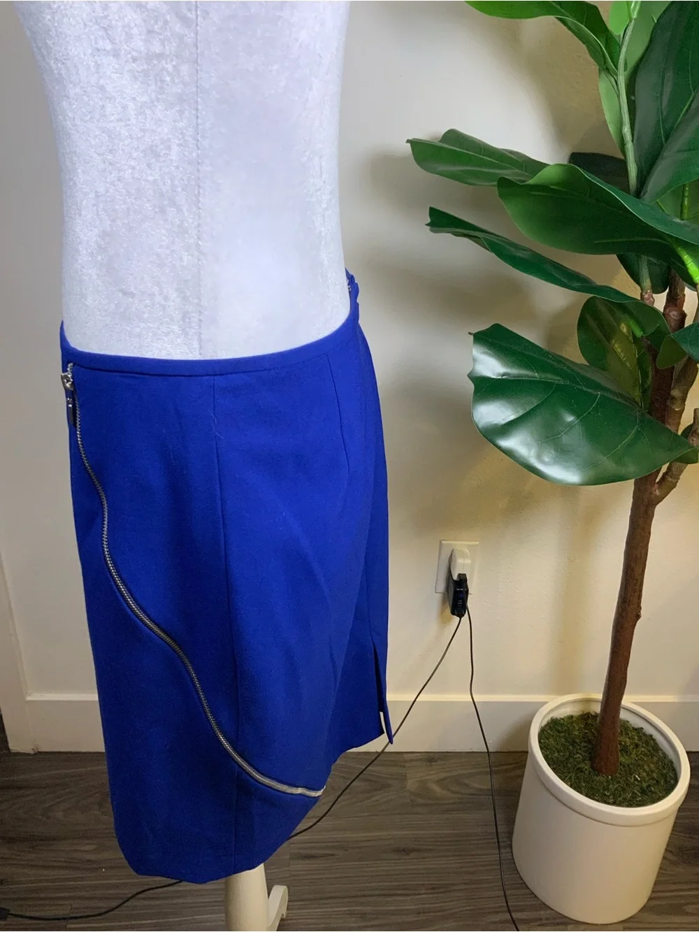 Calvin Klein Cobalt Blue Zip-Front Jacket & Skirt Set